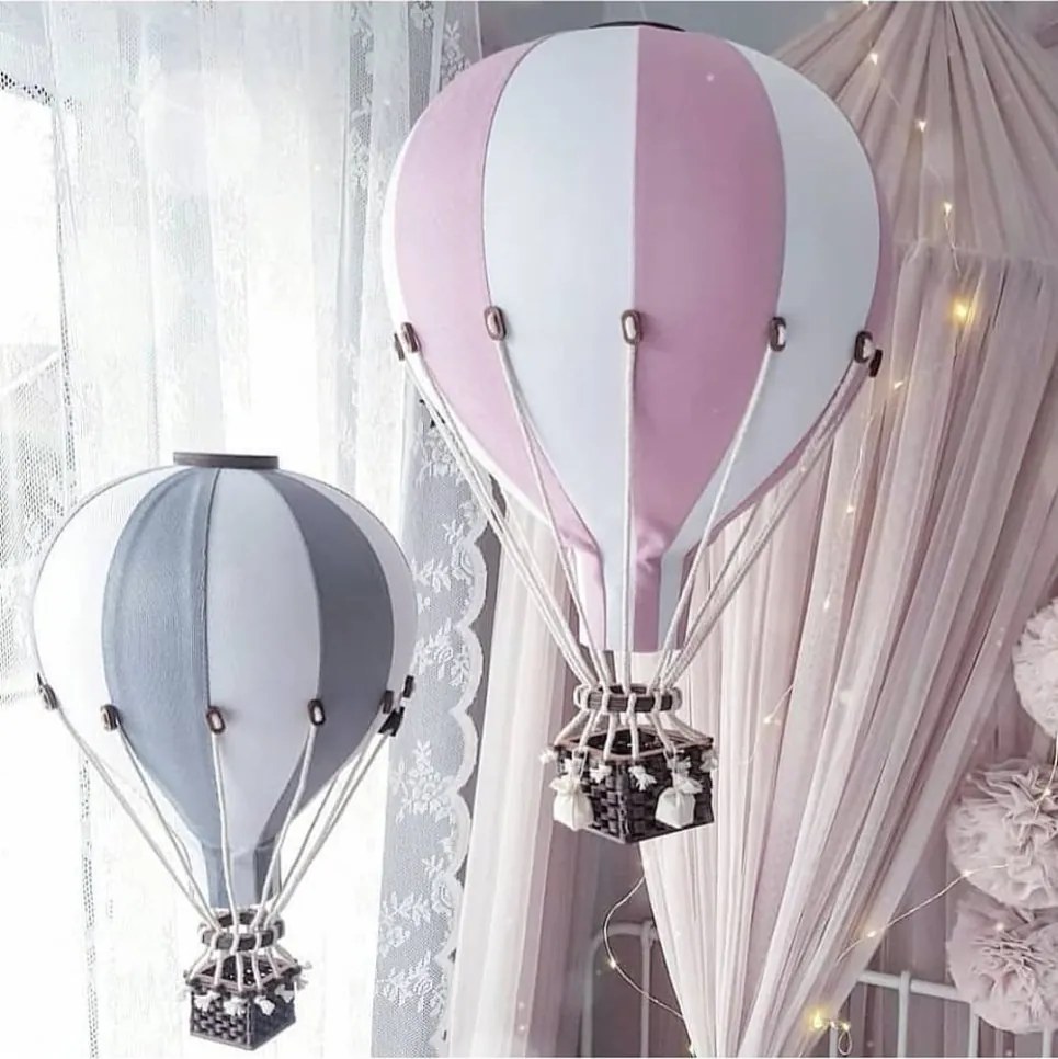 Dekoračný lietajúci balón svetlo sivá – dekorácia do detskej izby S-28cm x 16cm