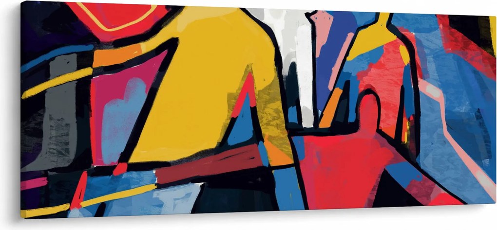 Obraz - Abstrakcia mužov (120x50 cm)