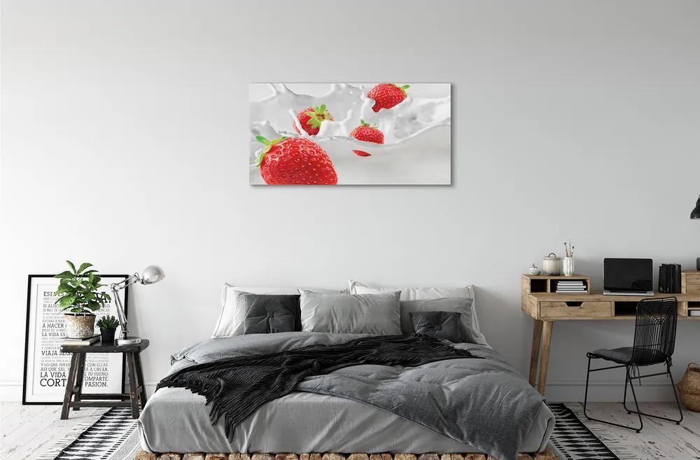 Obraz canvas jahodové mlieko 120x60 cm