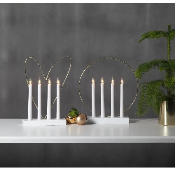 Eglo 410979 - Vianočný svietnik GLOSSY 4xE10/3W/230V biela