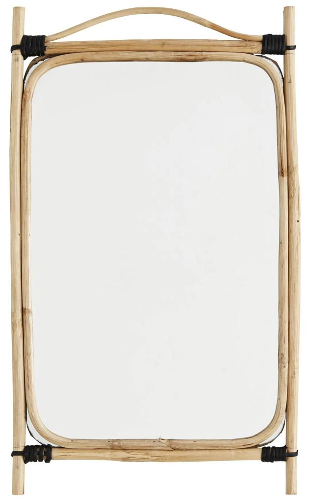 MADAM STOLTZ Obdĺžnikové zrkadlo v bambusovom ráme Natural Bamboo