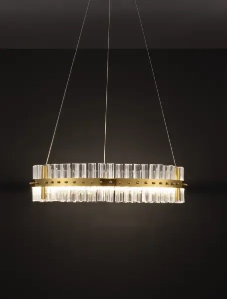 LED stmievateľný platinum zlatý moderný luster Kezo-60