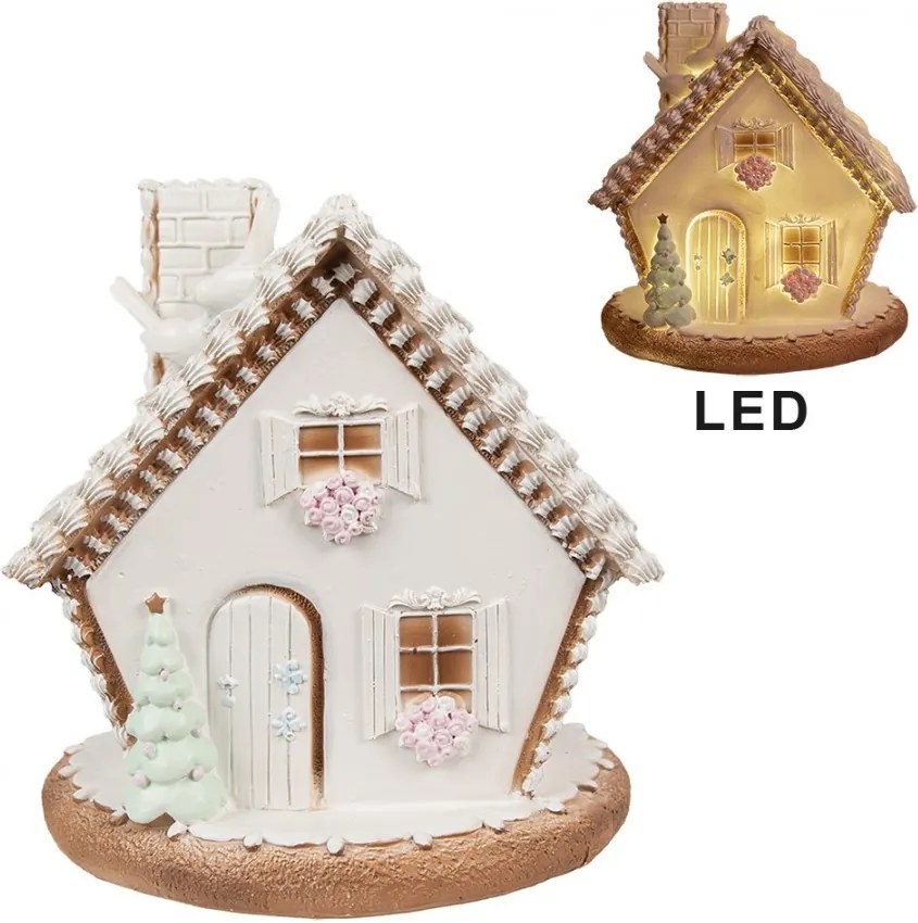 Cukrová perníková chalúpka s Led svetielkami Gingerbread House - 17 * 16 * 17 cm / 3 * AAA
