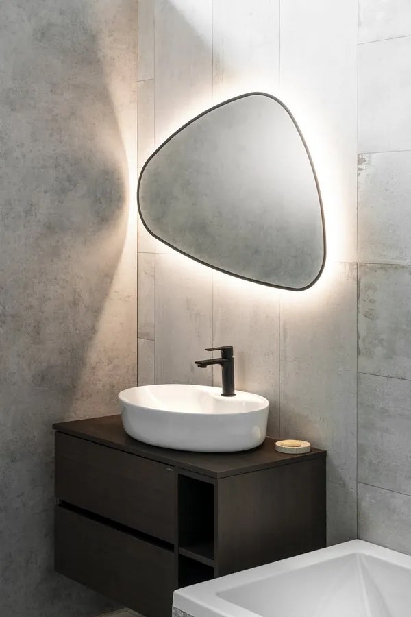 Sapho Sapho, ELENA LED podsvietené zrkadlo 20W, 68x96cm, čierna mat, 30574CI