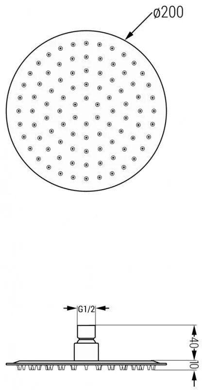 Mexen sprchová nerezová hlavica Round 20 cm, chróm, 79220-00
