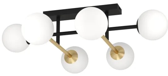 Eglo 390176 - Prisadený luster PAZ 6xE14/40W/230V zlatá/čierna