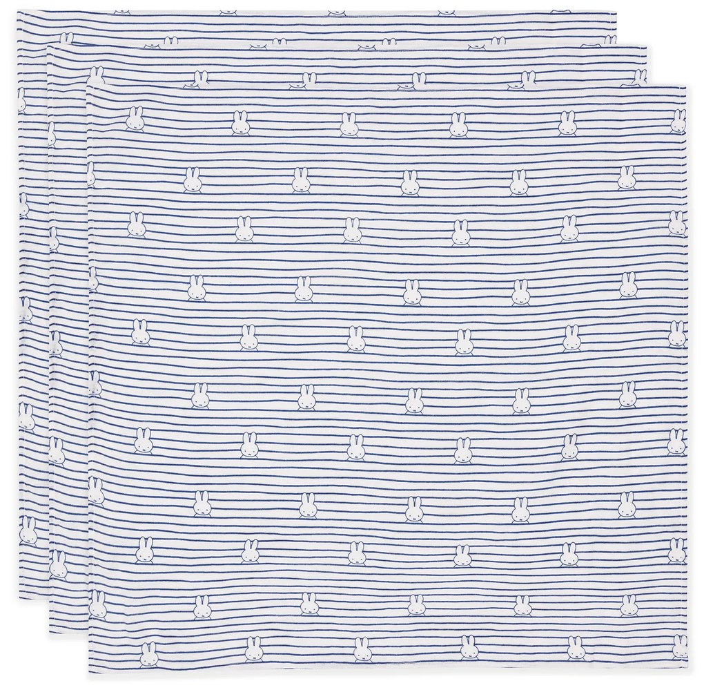 Plienky 3 ks 70x70 cm Miffy Stripe Navy