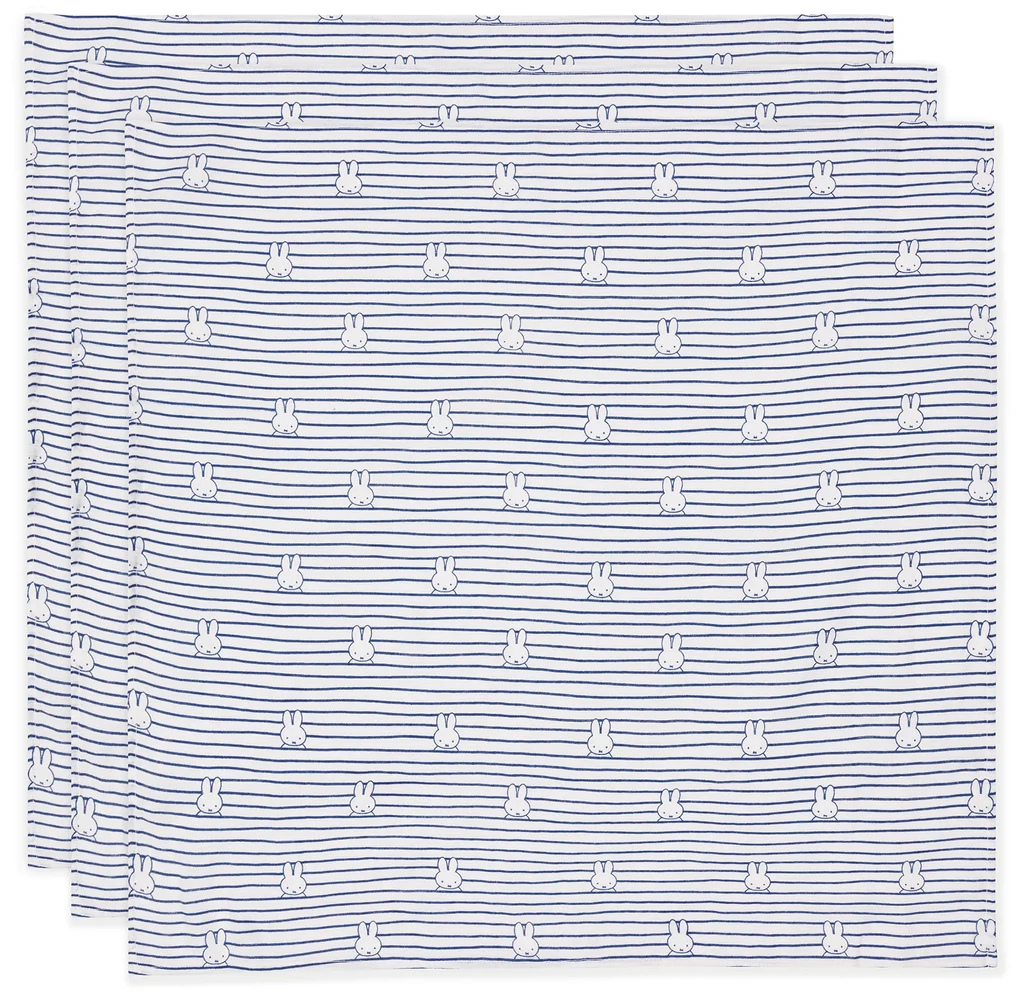 Plienky 3 ks 70x70 cm Miffy Stripe Navy