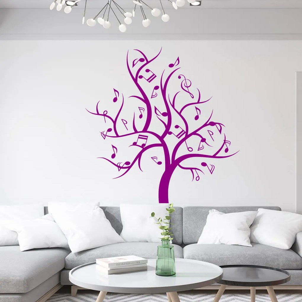 Veselá Stena Samolepka Hudobný strom Farba: žlutá, Veľkosť: 100 x 100 cm