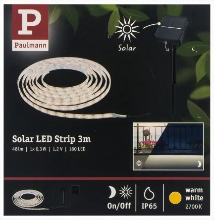 Paulmann 78896 - LED/0,3W IP44 Solárny pásik 3m 1,2V 1000 mAh