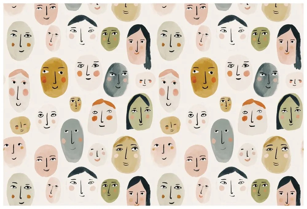 Tapeta farebné abstraktné tváre