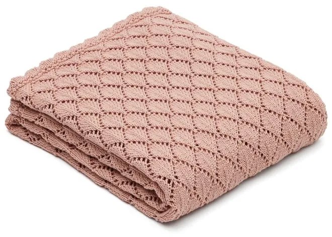 Ružová bavlnená pletená detská deka 70x100 cm Ria – Kave Home