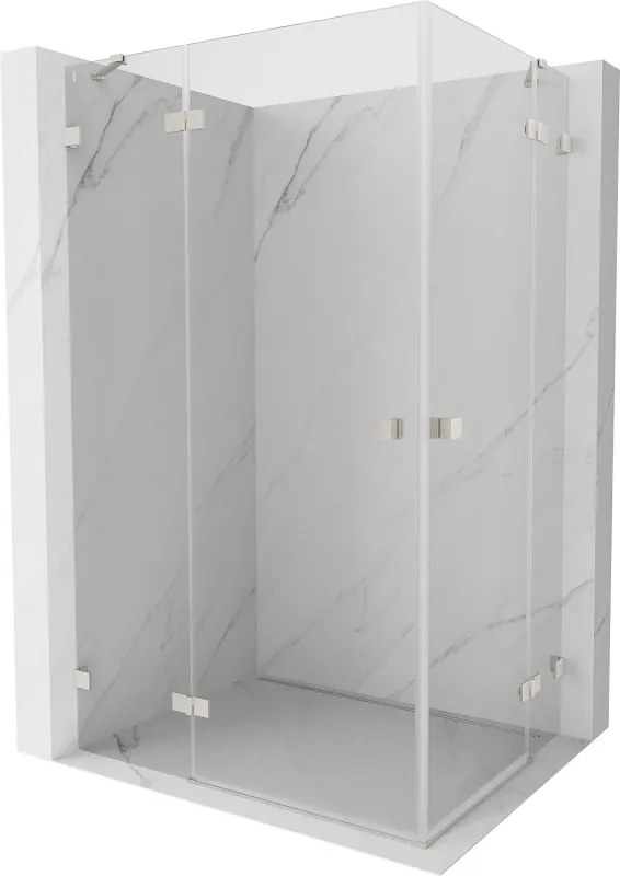 Mexen Lunar Duo, výklopný sprchový kút 85 x 80 cm, 8mm číre sklo, oceľový profil, 834-085L-080P-97-00