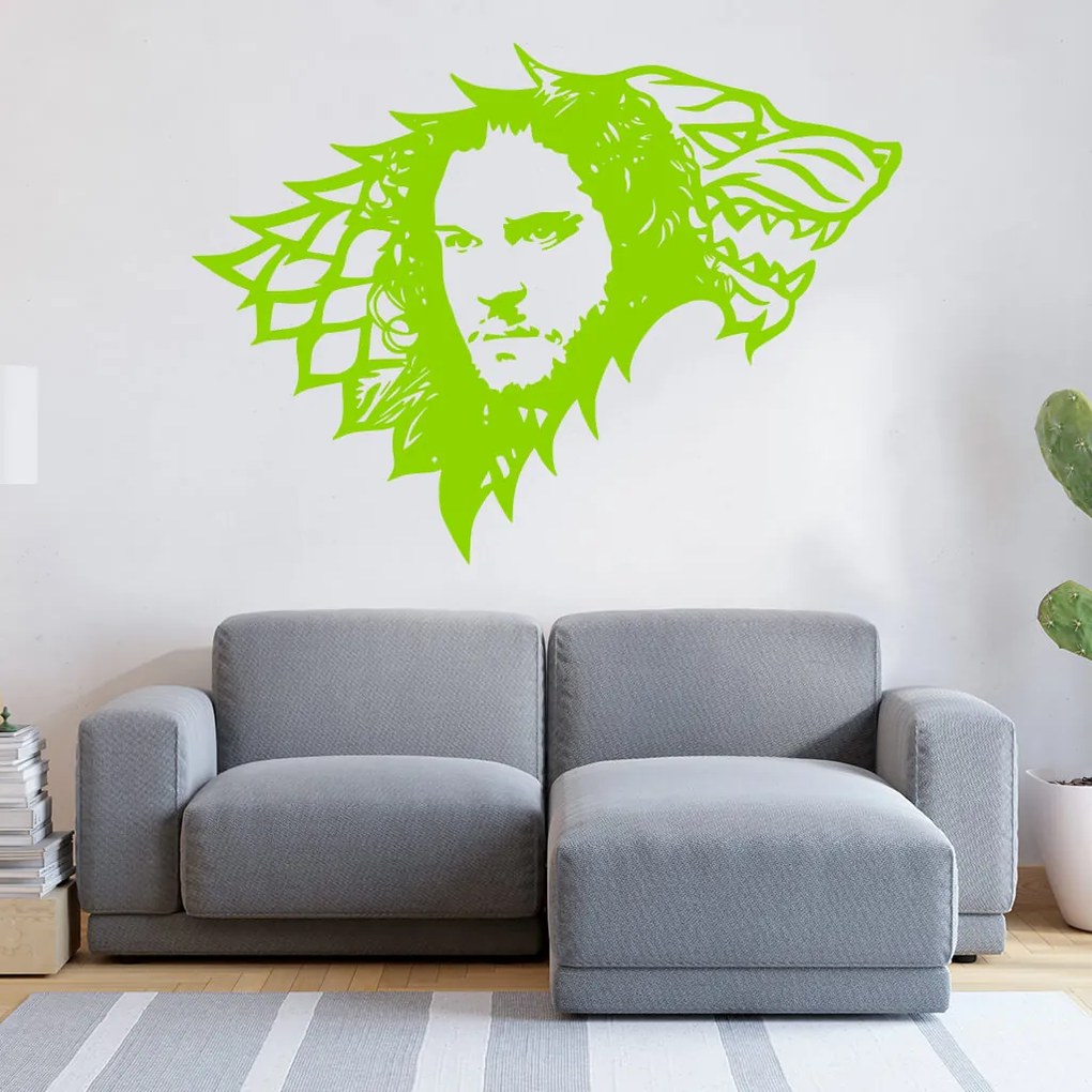 Veselá Stena Samolepka Jon Snow Hra o tróny Farba: oranžová, Veľkosť: 100 x 73 cm