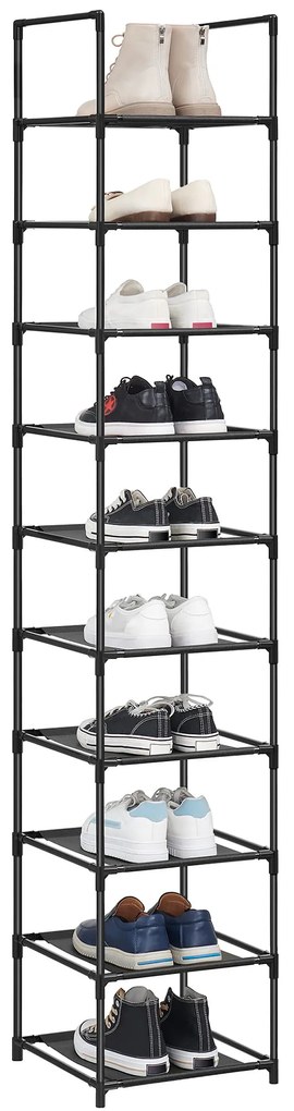 Botník s kovovým rámom ORDEN 173x33 cm, čierny