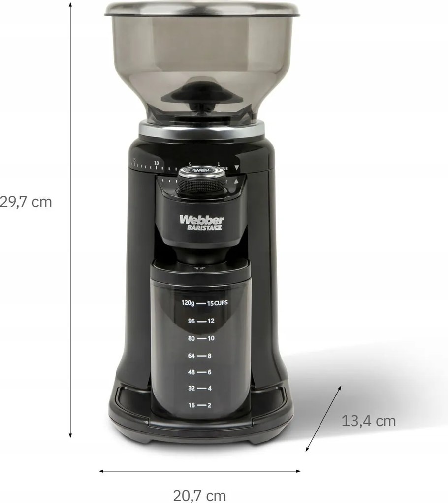 WEBBER Elektrický mlynček na kávu - 25 úrovní WEBBER CG6 180W