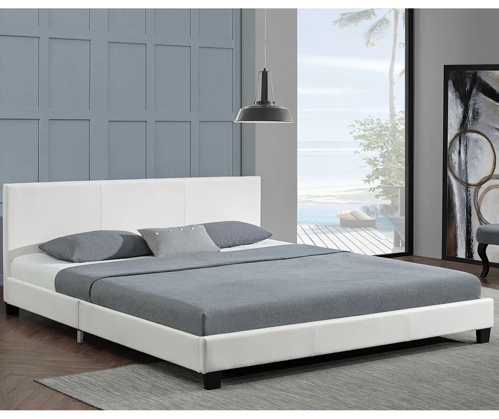 InternetovaZahrada - Čalúnená posteľ Bolonia 180 x 200 cm - biela