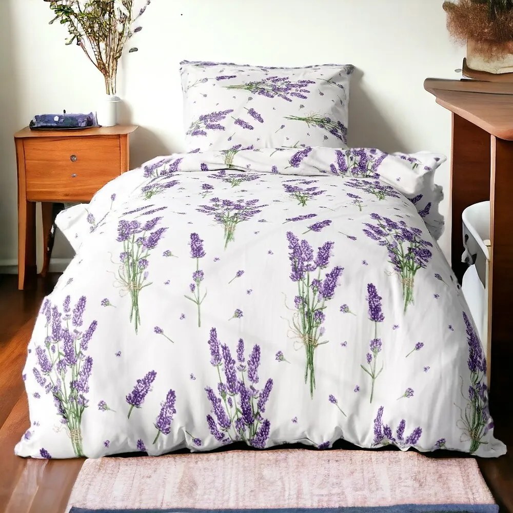 Krepové bavlnené obliečky Homa TORRY LAVENDER 2-dielna sada 140x200 cm