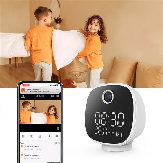 Domáca kamera s nočným svetlom a hodinami - Solight 1D81