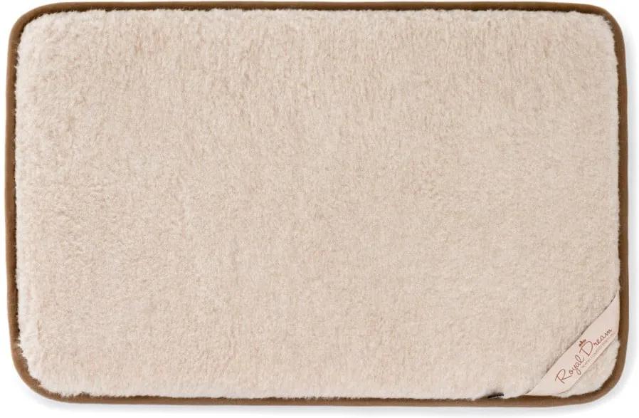 Béžová podložka z merino vlny pre psa Royal Dream, šírka 90 cm