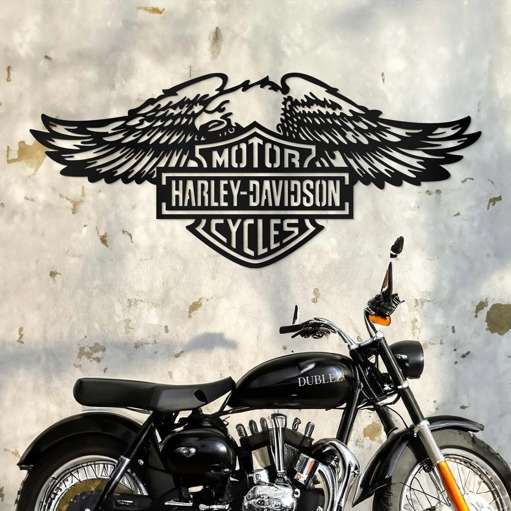 DUBLEZ | Drevený obraz - Logo Harley Davidson | Obraz