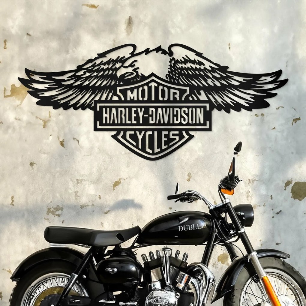 DUBLEZ | Drevený obraz - Logo Harley Davidson
