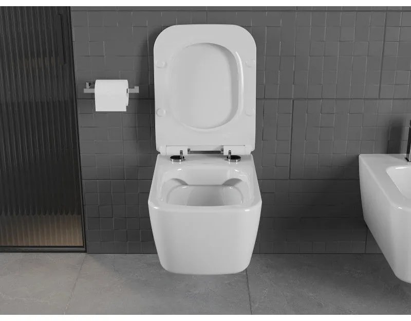 Mexen STELLA, závesné wc s pomaly padajúcim WC sedátkom, 51 x 35 cm, biela, 30680800