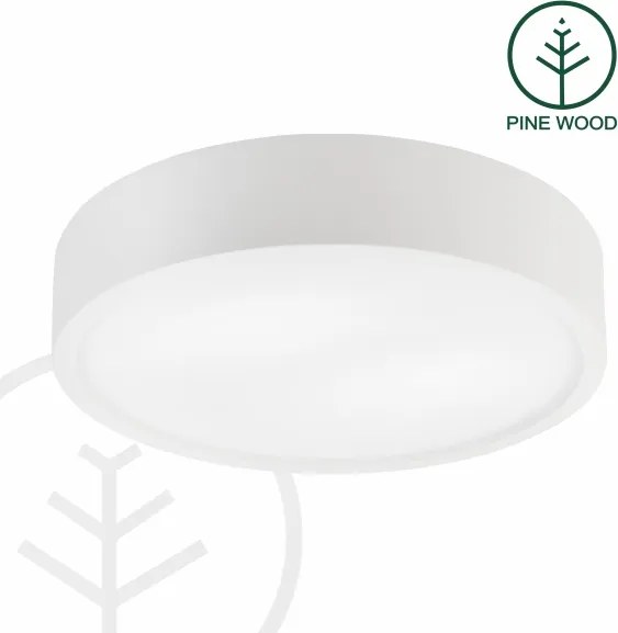 Stropné svietidlo NATURAL 3xE27/15W/230V pr. 37,5 cm borovica/biela