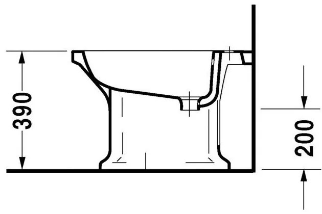 DURAVIT 1930 samostatne stojací bidet s otvorom, 355 mm x 600 mm, 0267100000