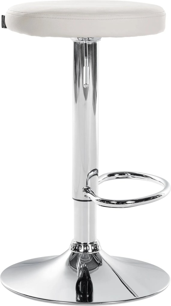 Barová stolička Ponte - koženka, chróm rám - Biela