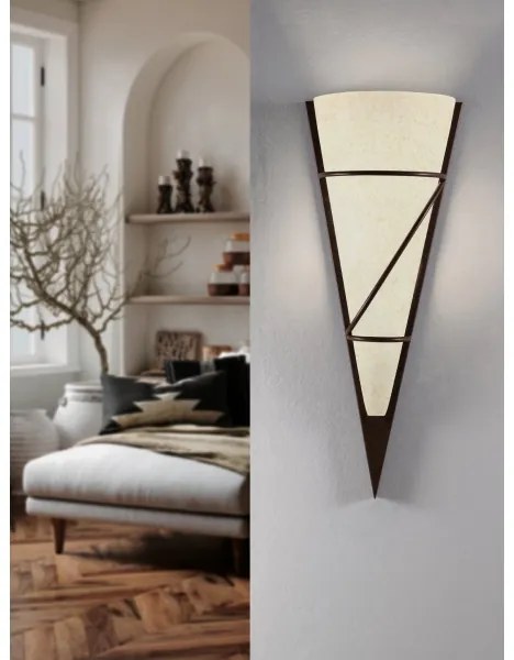 EGLO 87793 - nástenné svietidlo PASCAL 1 1xE14/60W antická hnedá/biela