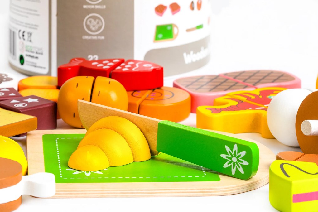 Drevené krájacie potraviny 23ks ECOTOYS