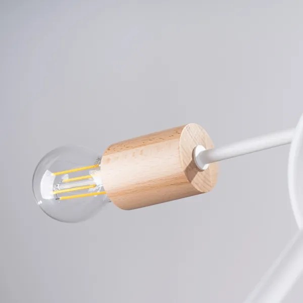 Sollux SL.1475 - Prisadený luster EMBER 5xE27/15W/230V biela/béžová/buk