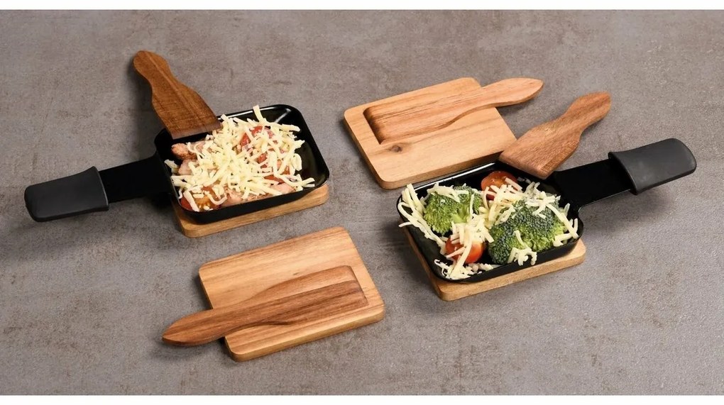 Kesper 28958 Sada doštičiek na raclette akácia, 8 ks, 10 x 8 x 0,7 cm