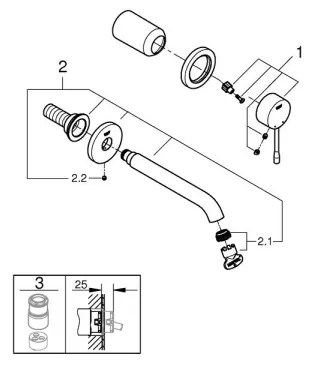 GROHE 19408A01 - Umývadlová batéria ESSENCE 183 mm grafit