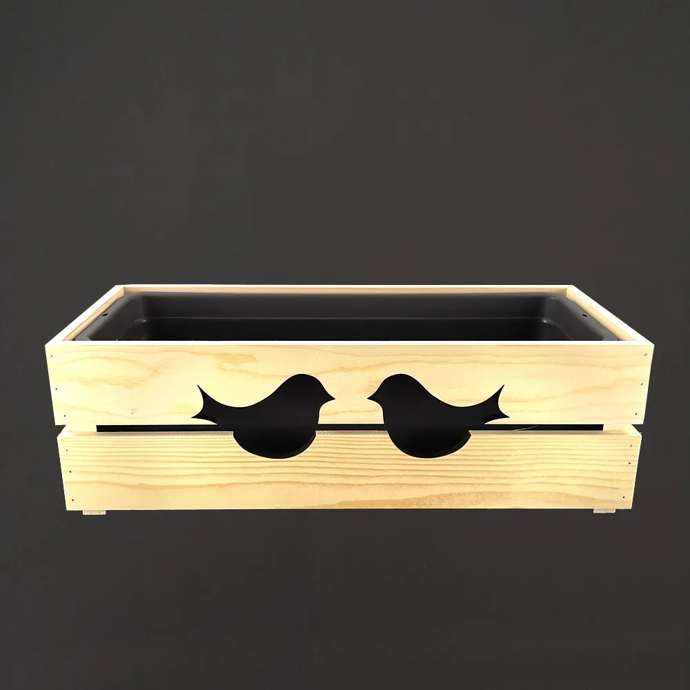 AMADEA Drevený obal s hrantíkom s vtáčikmi, 52x21,5x17cm, český výrobok