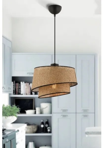 Luster na lankách BARETTE 1xE27/60W/230V hnedá/čierna