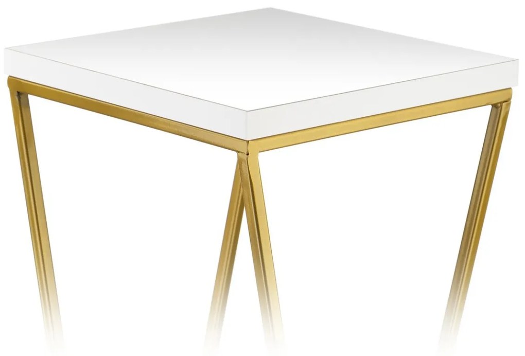 Kvetinový stojan LOFT III 40 cm zlatý/biely