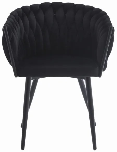 Set dvoch jedálenských stoličiek ORION zamatové čierne (2ks)