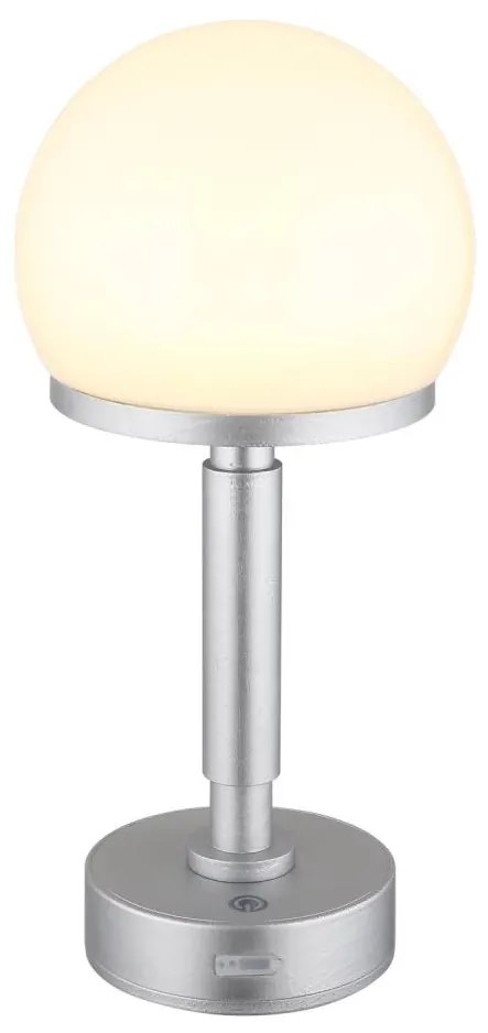 Globo 21034SI - LED Nab. dot. stol. lampa HAKU LED/2,5W/5V 2800K strieborná