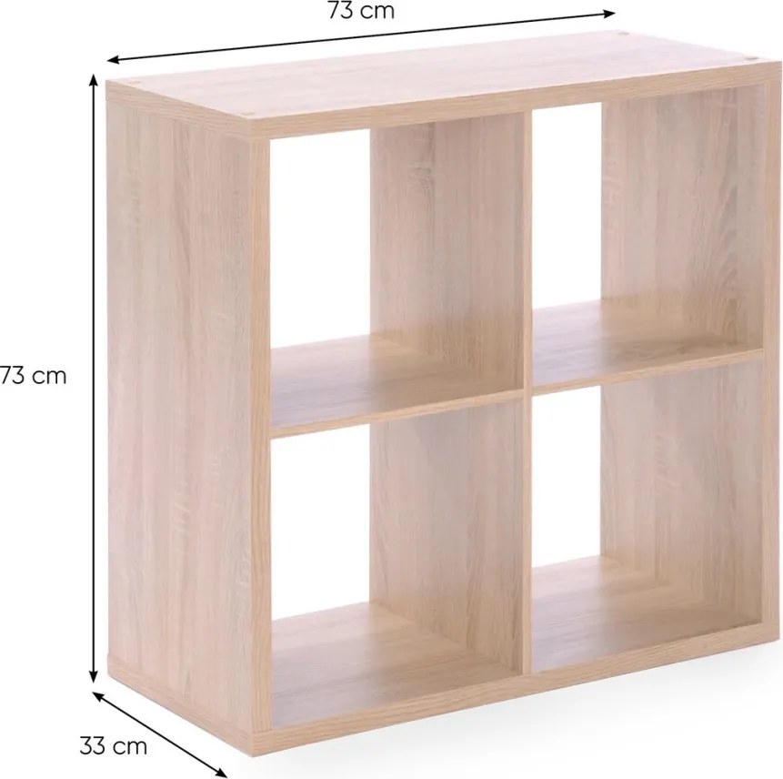 Regál Max, 2x2 priehradky, dub sonoma