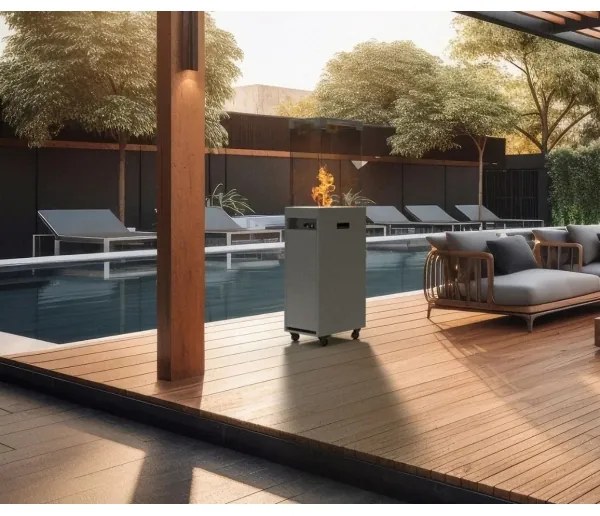 Planika Faro GAS - Vonkajší plynový krb 142x36 cm 8kW šedá + ochranný kryt