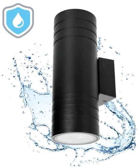 Vonkajšie nástenné svietidlo 2xGU10/35W/230V IP54 guľatý čierna