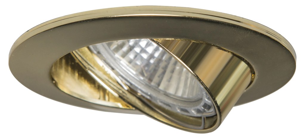 Sada 6 okrúhlych naklápacích zapustených bodových svetiel zlatá - Edu