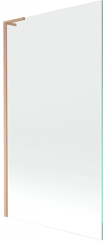 Mexen Next L, 1-krídlová vaňová zástena 100 x 150 cm, 6mm číre sklo, medený profil, 895-100-000-03-00-65