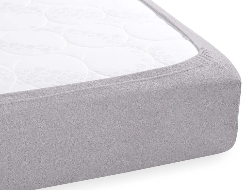 Froté napínacie prestieradlo na extra vysoký matrac FR-028 Svetlo sivé 140 x 200 - výška 40 cm