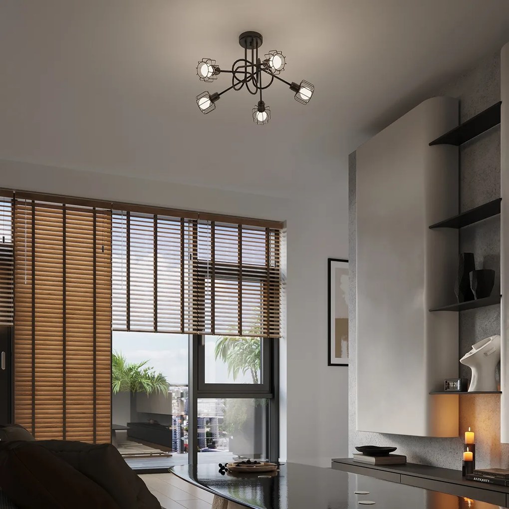 Bodové svietidlo Beluci, 2x čierne drôtené tienidlo, (možnosť polohovania)