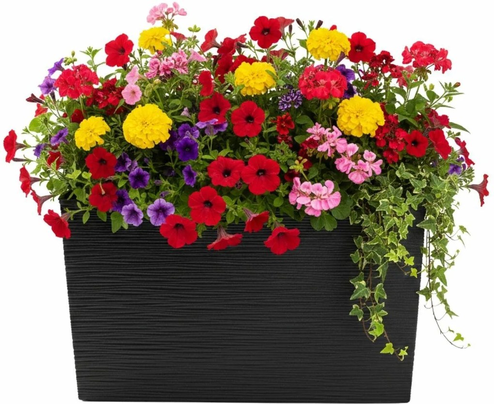 Plastový květináč Bloom Riflo 36,2x56,1 cm černý