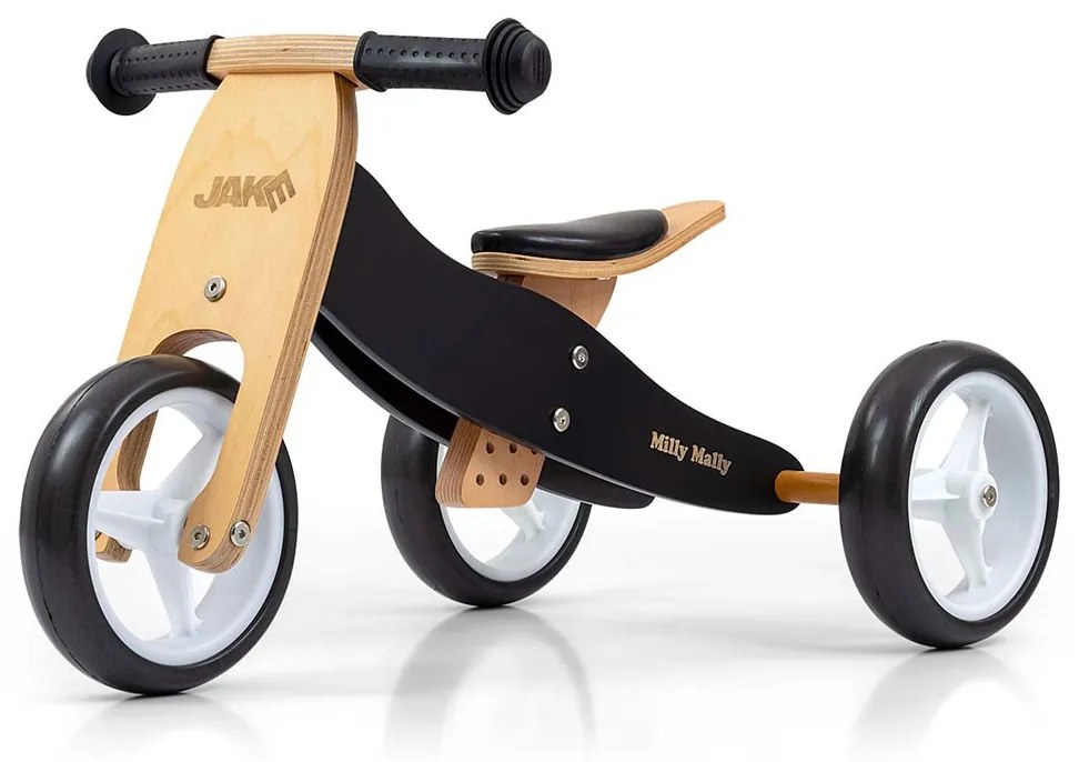 Detské multifunkčné odrážadlo bicykel 2v1 Milly Mally JAKE Classic Black