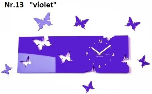 Motýle nástenné hodiny z akrylového skla vanilla-ecru
